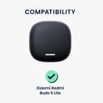 TV, Audio-Video si Foto - Portabile audio - Casti audio - Husa casti Kwmobile pentru Xiaomi Redmi Buds 6 Lite, protectie la zgarieturi, Silicon, alb, negru - Infinity.ro