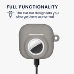 TV, Audio-Video si Foto - Portabile audio - Casti audio - Husa casti Kwmobile pentru Apple AirPods 4, protectie la zgarieturi, Silicon, gri - Infinity.ro