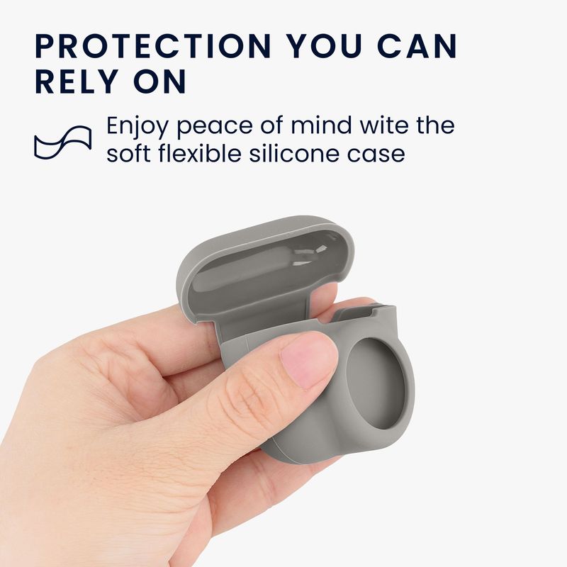 TV, Audio-Video si Foto - Portabile audio - Casti audio - Husa casti Kwmobile pentru Apple AirPods 4, protectie la zgarieturi, Silicon, gri - Infinity.ro