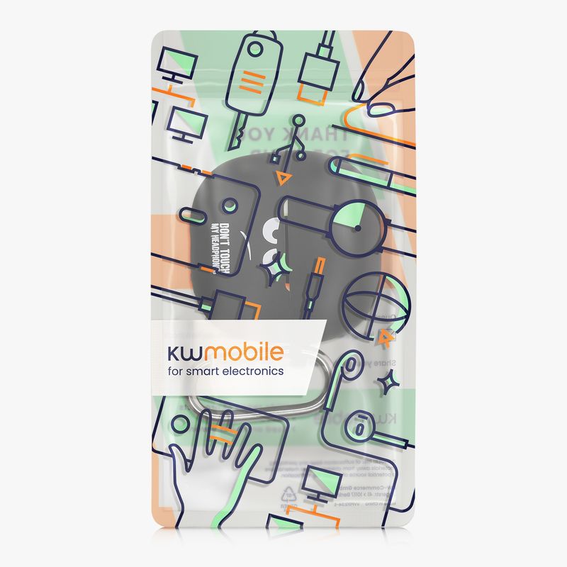 TV, Audio-Video si Foto - Portabile audio - Casti audio - Husa casti Kwmobile pentru Xiaomi Redmi Buds 6 Lite, protectie la zgarieturi, Silicon, alb, negru - Infinity.ro