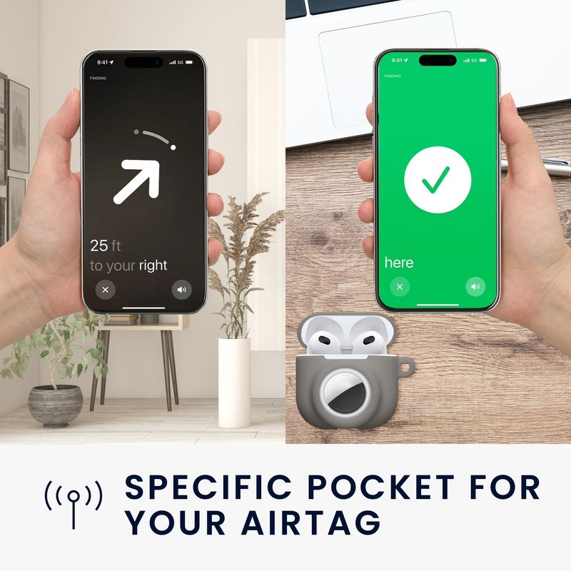 TV, Audio-Video si Foto - Portabile audio - Casti audio - Husa casti Kwmobile pentru Apple AirPods 4, protectie la zgarieturi, Silicon, gri - Infinity.ro