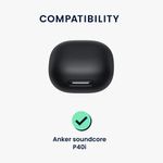 TV, Audio-Video si Foto - Portabile audio - Casti audio - Husa casti Kwmobile pentru Anker Soundcore P40i, prindere cu carabina, protectie la zgarieturi, Silicon, alb, negru - Infinity.ro