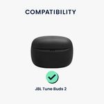 TV, Audio-Video si Foto - Portabile audio - Casti audio - Husa casti Kwmobile pentru JBL Tune Buds 2, protectie la zgarieturi, Silicon, negru - Infinity.ro
