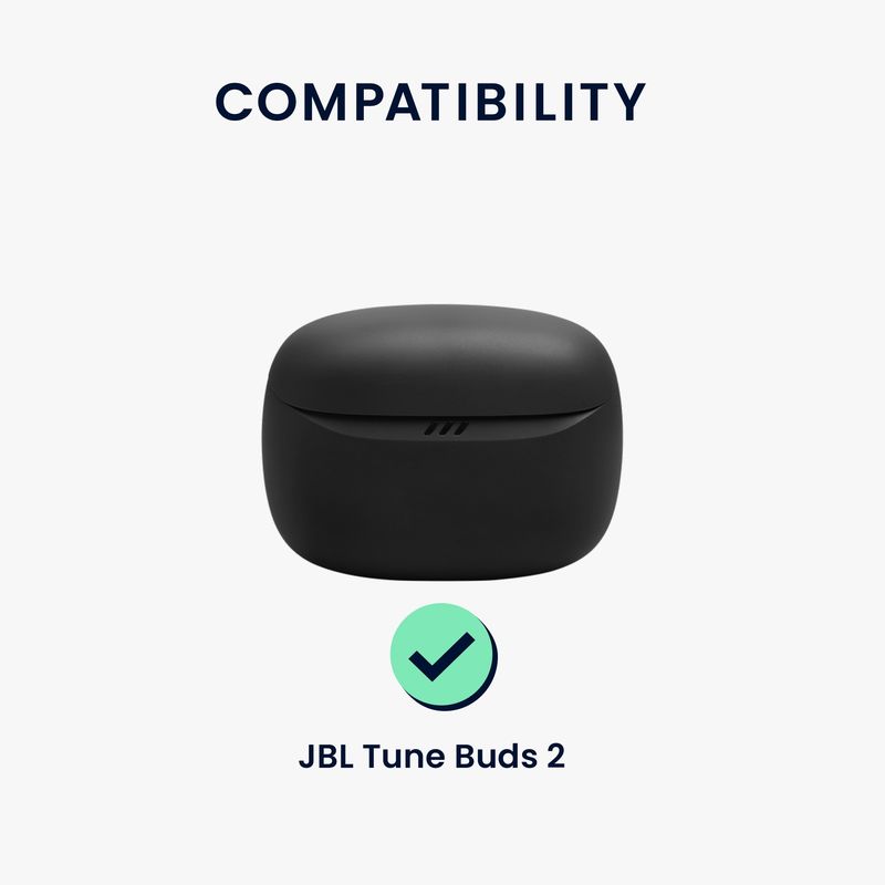 TV, Audio-Video si Foto - Portabile audio - Casti audio - Husa casti Kwmobile pentru JBL Tune Buds 2, protectie la zgarieturi, Silicon, negru - Infinity.ro