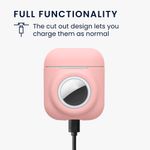 TV, Audio-Video si Foto - Portabile audio - Casti audio - Husa casti Kwmobile pentru Apple AirPods 1, AirPods 2, incarcare wireless, Silicon, roz prafuit - Infinity.ro