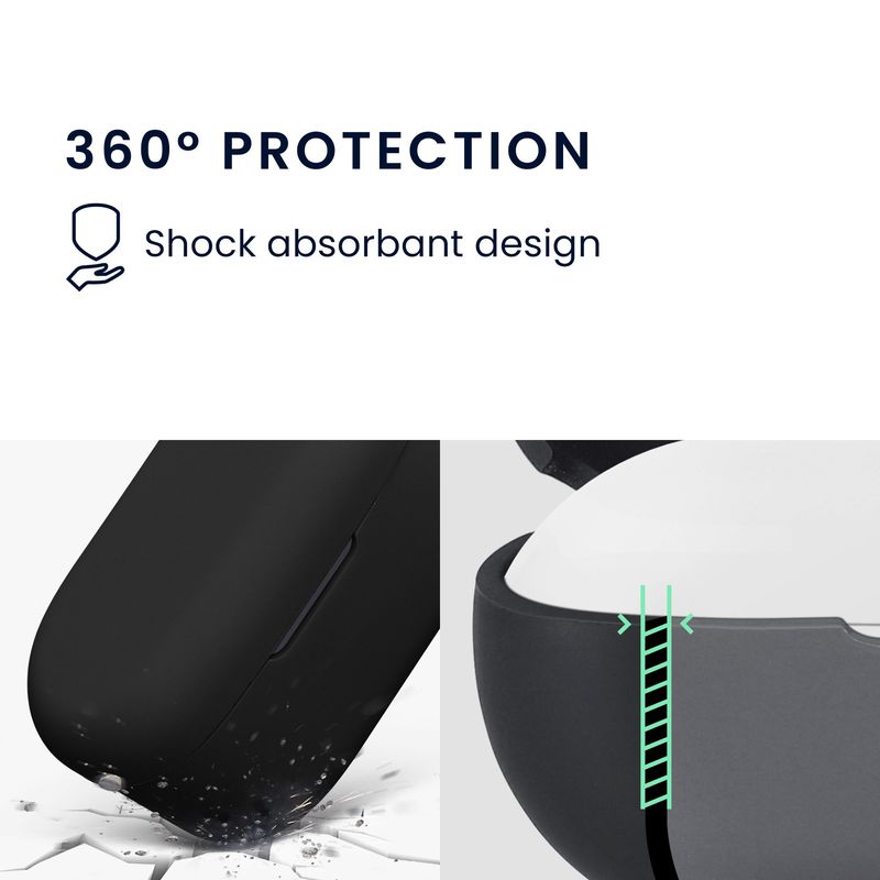 TV, Audio-Video si Foto - Portabile audio - Casti audio - Husa casti Kwmobile pentru OPPO Enco Buds 2 Pro, protectie la zgarieturi, Silicon, negru - Infinity.ro