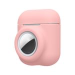 TV, Audio-Video si Foto - Portabile audio - Casti audio - Husa casti Kwmobile pentru Apple AirPods 1, AirPods 2, incarcare wireless, Silicon, roz prafuit - Infinity.ro
