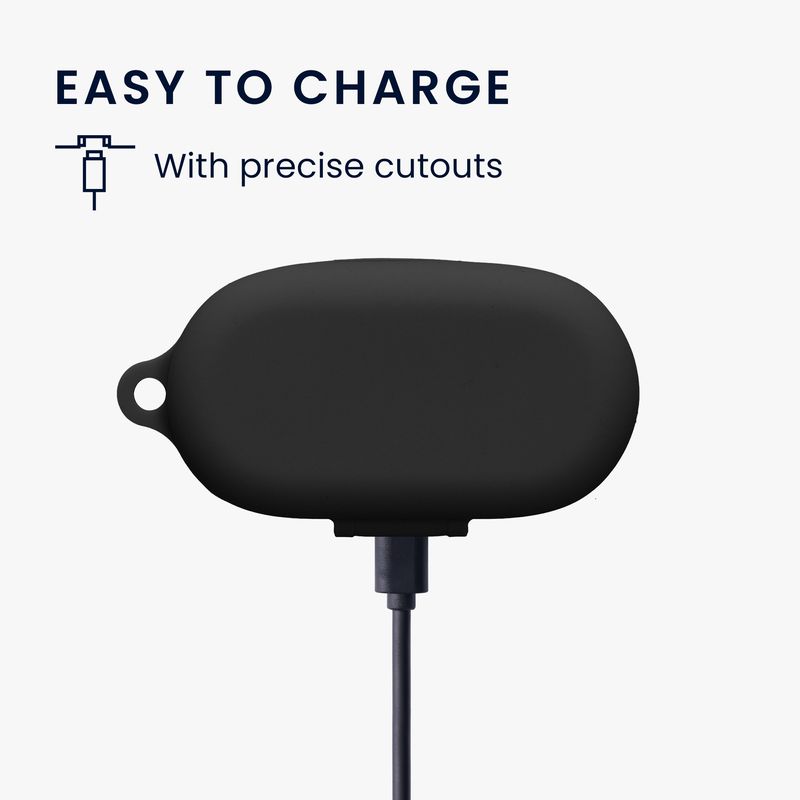 TV, Audio-Video si Foto - Portabile audio - Casti audio - Husa casti Kwmobile pentru OPPO Enco Buds 2 Pro, protectie la zgarieturi, Silicon, negru - Infinity.ro