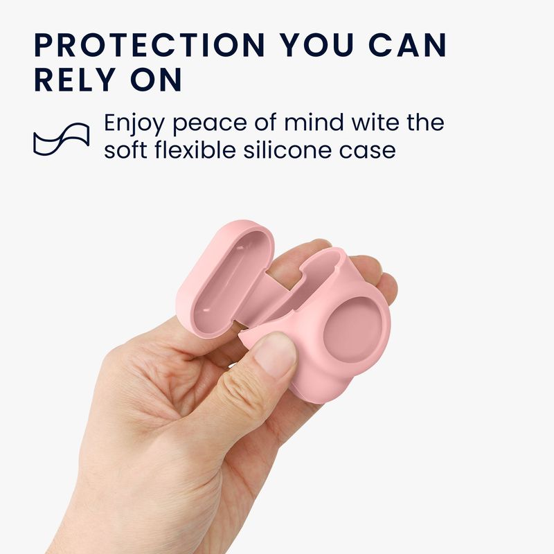 TV, Audio-Video si Foto - Portabile audio - Casti audio - Husa casti Kwmobile pentru Apple AirPods 1, AirPods 2, incarcare wireless, Silicon, roz prafuit - Infinity.ro