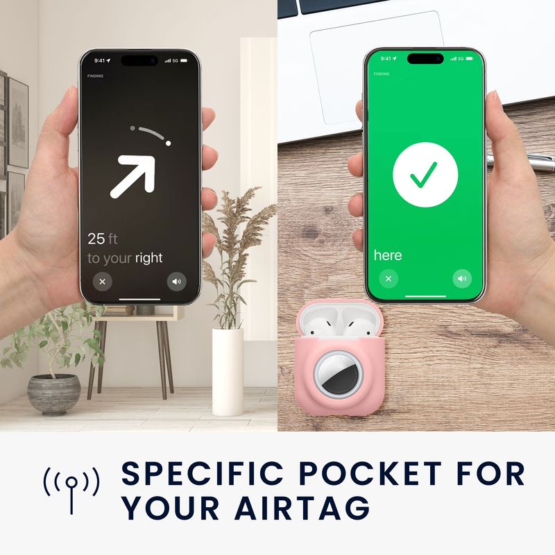 TV, Audio-Video si Foto - Portabile audio - Casti audio - Husa casti Kwmobile pentru Apple AirPods 1, AirPods 2, incarcare wireless, Silicon, roz prafuit - Infinity.ro