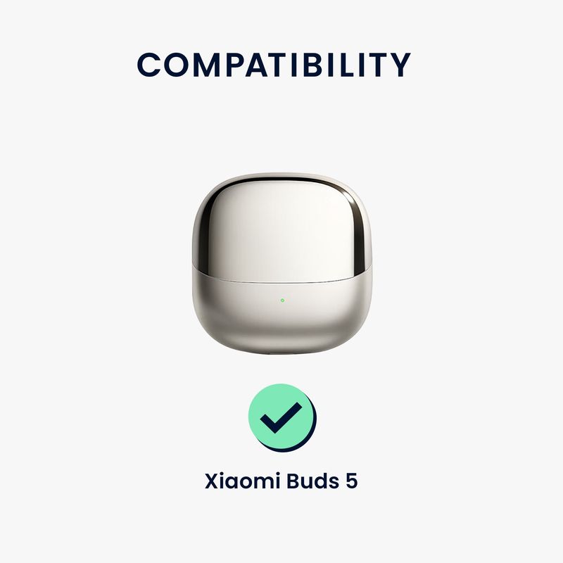 TV, Audio-Video si Foto - Portabile audio - Casti audio - Husa casti Kwmobile pentru Xiaomi Buds 5, protectie la zgarieturi, Silicon, negru - Infinity.ro