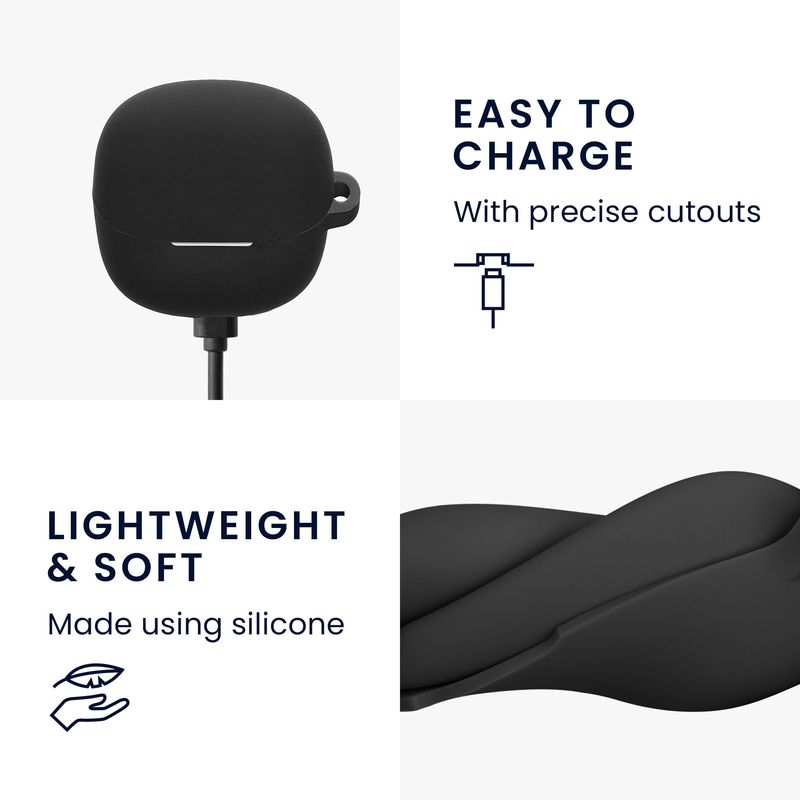 TV, Audio-Video si Foto - Portabile audio - Casti audio - Husa casti Kwmobile pentru Xiaomi Buds 5, protectie la zgarieturi, Silicon, negru - Infinity.ro
