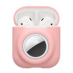 TV, Audio-Video si Foto - Portabile audio - Casti audio - Husa casti Kwmobile pentru Apple AirPods 1, AirPods 2, incarcare wireless, Silicon, roz prafuit - Infinity.ro