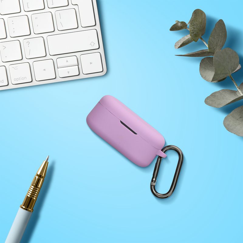 TV, Audio-Video si Foto - Portabile audio - Casti audio - Husa casti Kwmobile pentru OPPO Enco Buds 2 Pro, protectie la zgarieturi, Silicon, mov - Infinity.ro