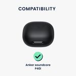 TV, Audio-Video si Foto - Portabile audio - Casti audio - Husa casti Kwmobile pentru Anker Soundcore P40i, prindere cu carabina, Silicon, alb, negru - Infinity.ro