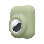 TV, Audio-Video si Foto - Portabile audio - Casti audio - Husa casti Kwmobile pentru Apple AirPods 1, AirPods 2, incarcare wireless, prindere cu carabina, Silicon, verde - Infinity.ro