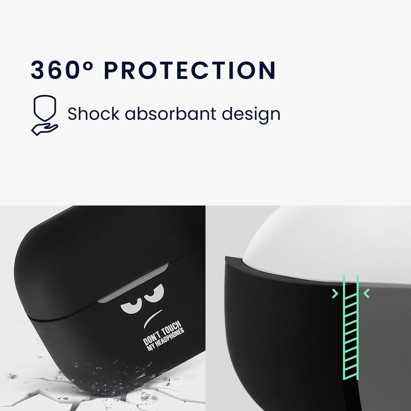 TV, Audio-Video si Foto - Portabile audio - Casti audio - Husa casti Kwmobile pentru Samsung Galaxy Buds 3, Galaxy Buds 3 Pro, protectie la zgarieturi, Silicon, alb, negru - Infinity.ro
