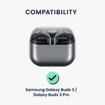 TV, Audio-Video si Foto - Portabile audio - Casti audio - Husa casti Kwmobile pentru Samsung Galaxy Buds 3, Galaxy Buds 3 Pro, protectie la zgarieturi, Silicon, alb, negru - Infinity.ro