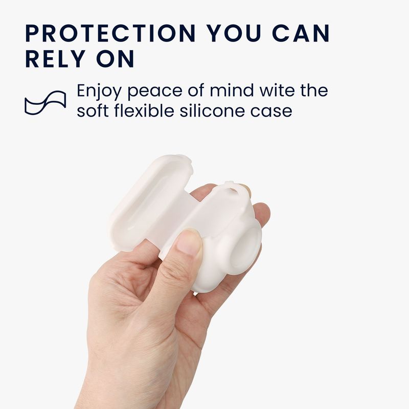TV, Audio-Video si Foto - Portabile audio - Casti audio - Husa casti Kwmobile pentru Apple AirPods Pro 2, protectie la zgarieturi, Silicon, alb - Infinity.ro