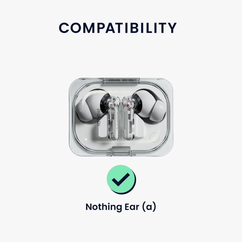 TV, Audio-Video si Foto - Portabile audio - Casti audio - Husa casti Kwmobile pentru Nothing Ear (a), protectie la zgarieturi, Silicon, negru - Infinity.ro