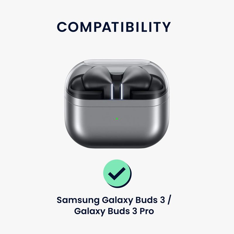TV, Audio-Video si Foto - Portabile audio - Casti audio - Husa casti Kwmobile pentru Samsung Galaxy Buds 3, Galaxy Buds 3 Pro, protectie la zgarieturi, Silicon, gri - Infinity.ro