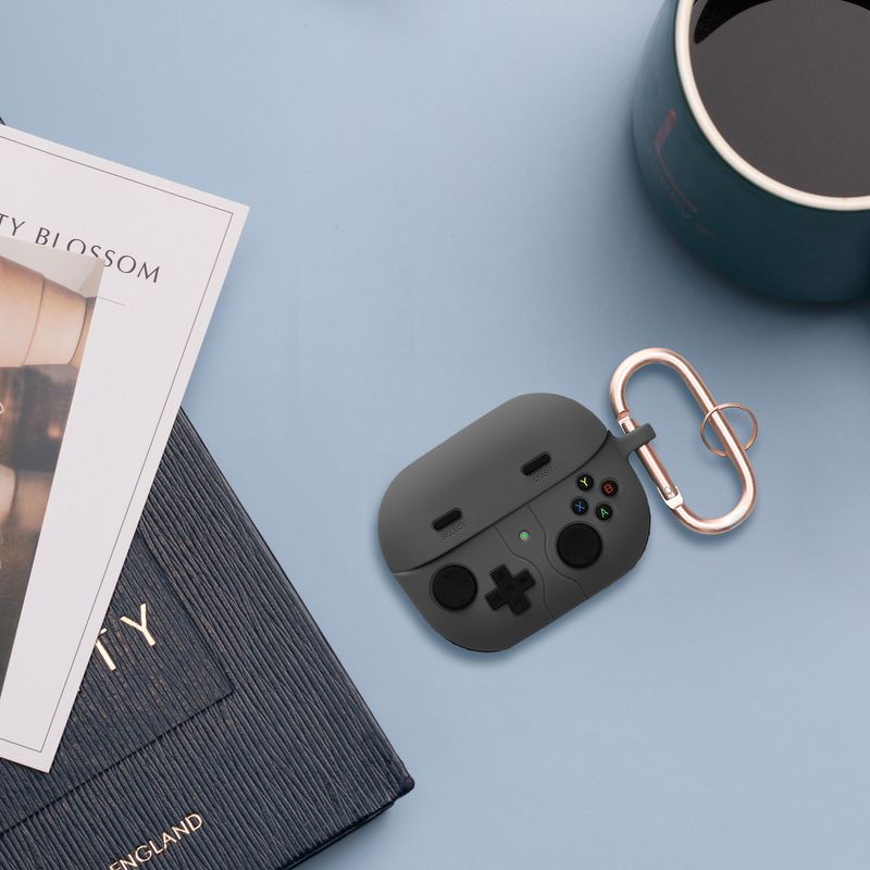 TV, Audio-Video si Foto - Portabile audio - Casti audio - Husa casti Kwmobile pentru Samsung Galaxy Buds 3, Galaxy Buds 3 Pro, protectie la zgarieturi, Silicon, gri - Infinity.ro