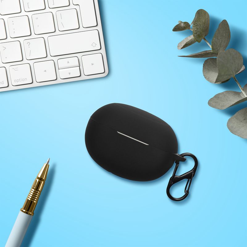 TV, Audio-Video si Foto - Portabile audio - Casti audio - Husa casti Kwmobile pentru Realme Buds Air 6 Pro, protectie la zgarieturi, Silicon, negru - Infinity.ro