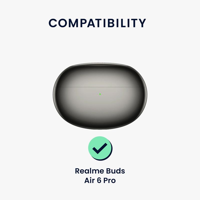 TV, Audio-Video si Foto - Portabile audio - Casti audio - Husa casti Kwmobile pentru Realme Buds Air 6 Pro, protectie la zgarieturi, Silicon, negru - Infinity.ro