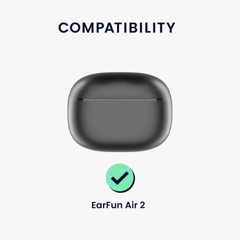 TV, Audio-Video si Foto - Portabile audio - Casti audio - Husa casti Kwmobile pentru EarFun Air 2, protectie la zgarieturi, Silicon, negru - Infinity.ro
