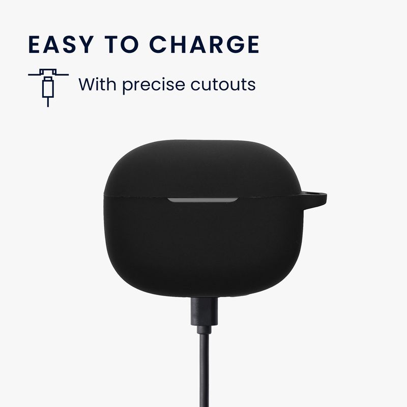 TV, Audio-Video si Foto - Portabile audio - Casti audio - Husa casti Kwmobile pentru EarFun Air 2, protectie la zgarieturi, Silicon, negru - Infinity.ro