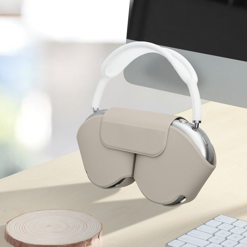 TV, Audio-Video si Foto - Portabile audio - Casti audio - Husa casti Kwmobile pentru Apple AirPods Max, AirPods Max 2, fixare magnetica, Poliester, gri - Infinity.ro