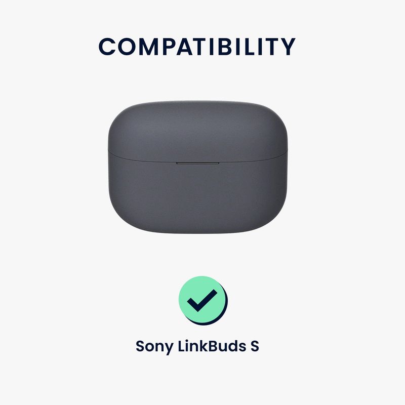 TV, Audio-Video si Foto - Portabile audio - Casti audio - Husa casti Kwmobile pentru Sony LinkBuds S, protectie la zgarieturi, Silicon, verde, negru - Infinity.ro