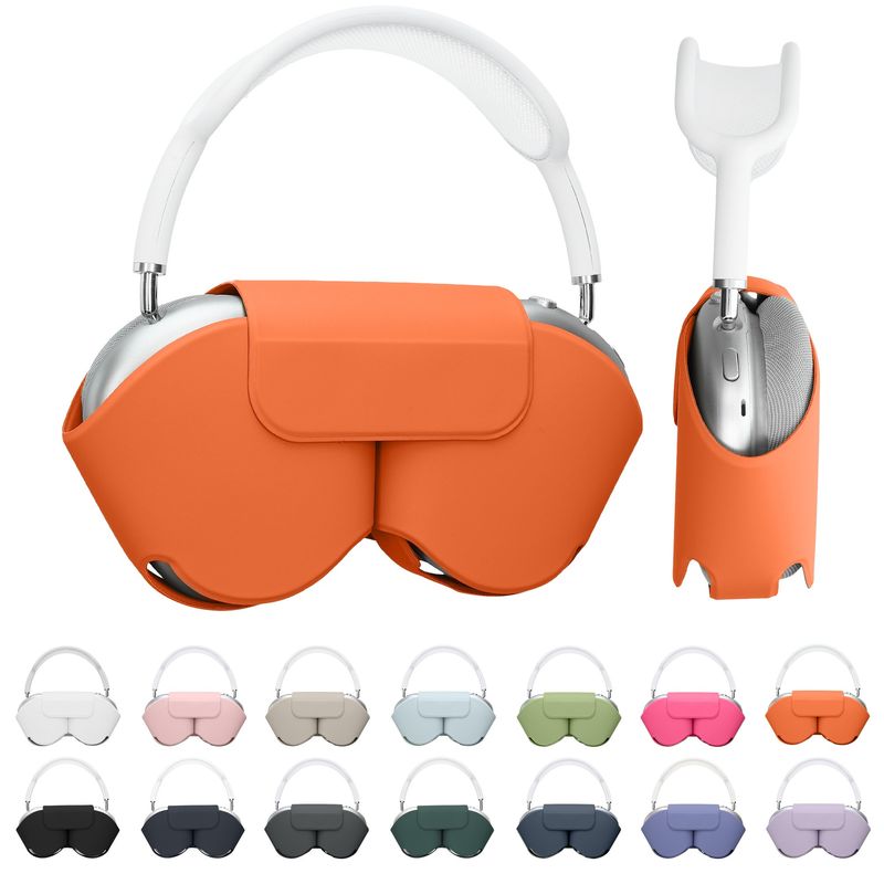 TV, Audio-Video si Foto - Portabile audio - Casti audio - Husa casti Kwmobile pentru Apple AirPods Max, AirPods Max 2, fixare magnetica, Poliester, portocaliu - Infinity.ro