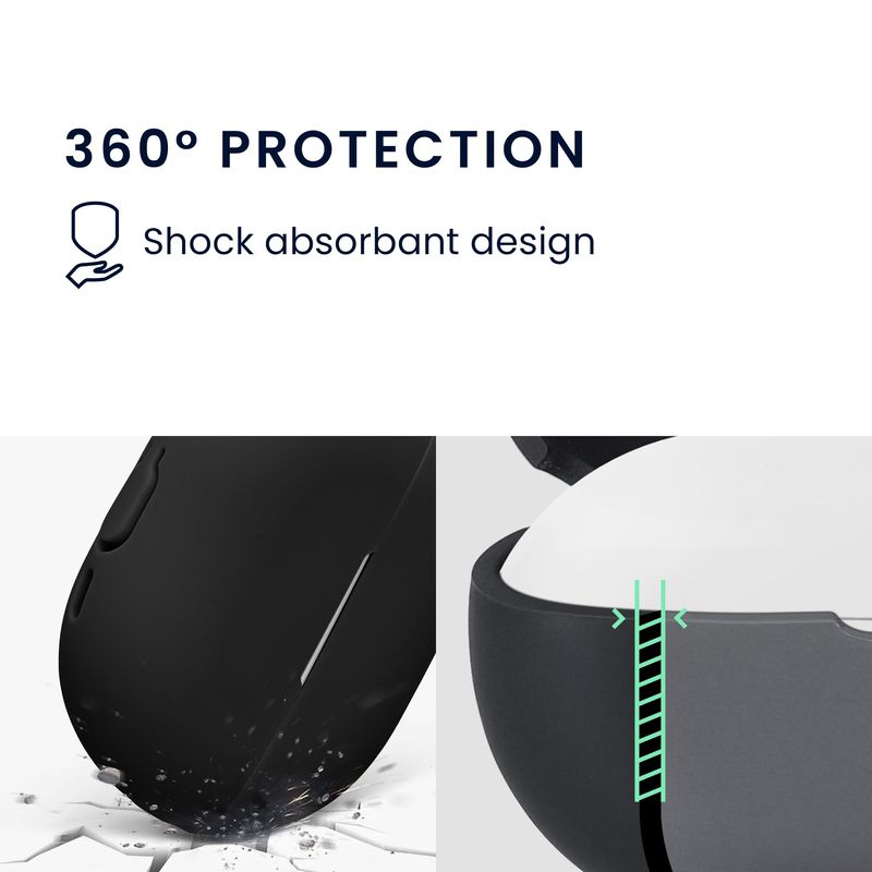 TV, Audio-Video si Foto - Portabile audio - Casti audio - Husa casti Kwmobile pentru Huawei FreeBuds Pro 3, protectie la zgarieturi, Silicon, negru - Infinity.ro