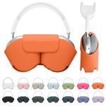 TV, Audio-Video si Foto - Portabile audio - Casti audio - Husa casti Kwmobile pentru Apple AirPods Max, AirPods Max 2, fixare magnetica, Poliester, portocaliu - Infinity.ro
