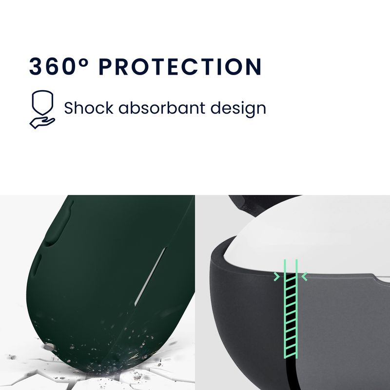 TV, Audio-Video si Foto - Portabile audio - Casti audio - Husa casti Kwmobile pentru Huawei FreeBuds Pro 3, protectie la zgarieturi, Silicon, verde - Infinity.ro