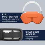 TV, Audio-Video si Foto - Portabile audio - Casti audio - Husa casti Kwmobile pentru Apple AirPods Max, AirPods Max 2, fixare magnetica, Poliester, portocaliu - Infinity.ro