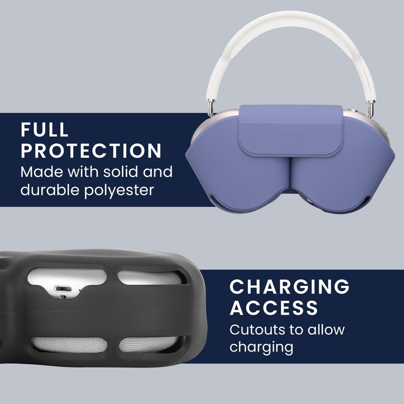 TV, Audio-Video si Foto - Portabile audio - Casti audio - Husa casti Kwmobile pentru Apple AirPods Max, AirPods Max 2, fixare magnetica, Poliester, mov - Infinity.ro