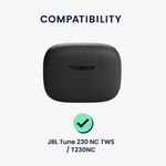 TV, Audio-Video si Foto - Portabile audio - Casti audio - Husa casti Kwmobile pentru JBL Tune 230 NC TWS, Tune T230NC, Tune T235NC, prindere cu carabina, Silicon, negru - Infinity.ro