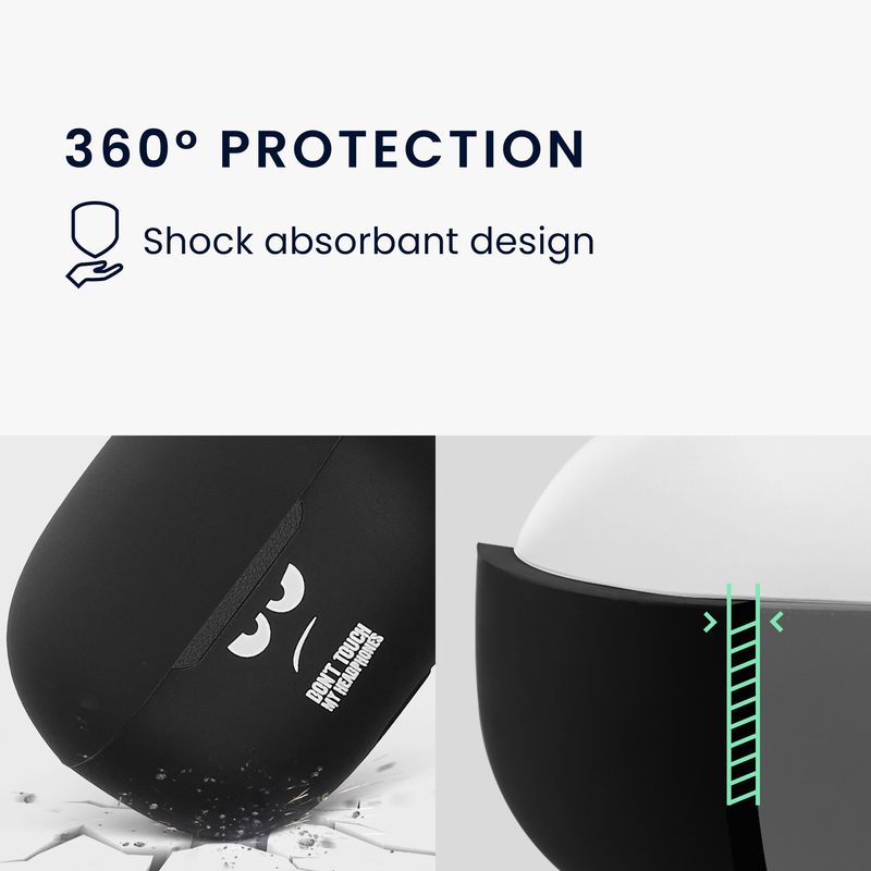 TV, Audio-Video si Foto - Portabile audio - Casti audio - Husa casti Kwmobile pentru Xiaomi Redmi Buds 5 Pro, protectie la zgarieturi, Silicon, alb, negru - Infinity.ro