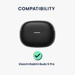 TV, Audio-Video si Foto - Portabile audio - Casti audio - Husa casti Kwmobile pentru Xiaomi Redmi Buds 5 Pro, protectie la zgarieturi, Silicon, alb, negru - Infinity.ro