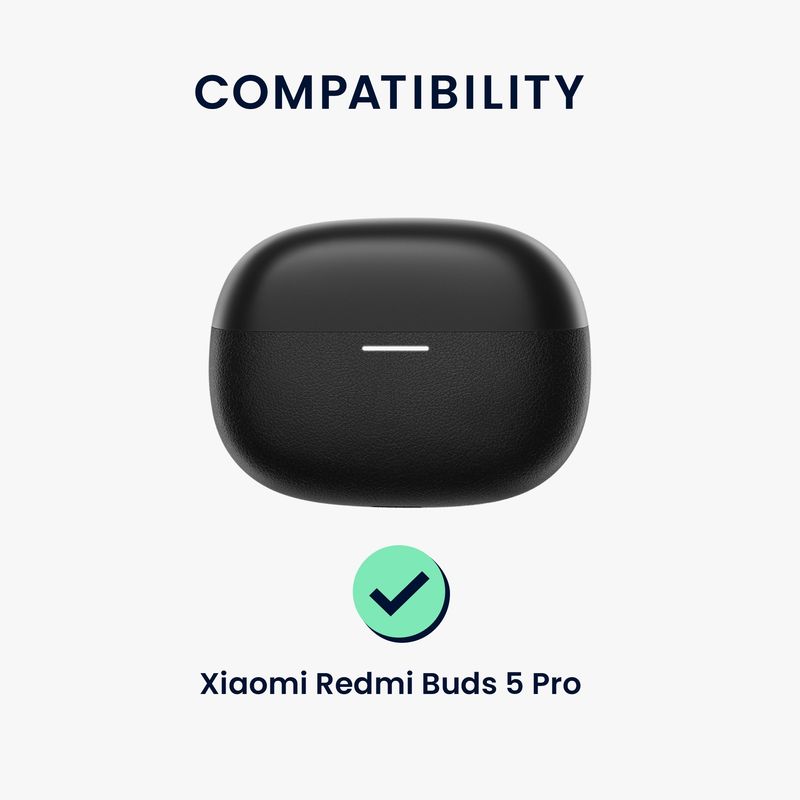 TV, Audio-Video si Foto - Portabile audio - Casti audio - Husa casti Kwmobile pentru Xiaomi Redmi Buds 5 Pro, protectie la zgarieturi, Silicon, alb, negru - Infinity.ro