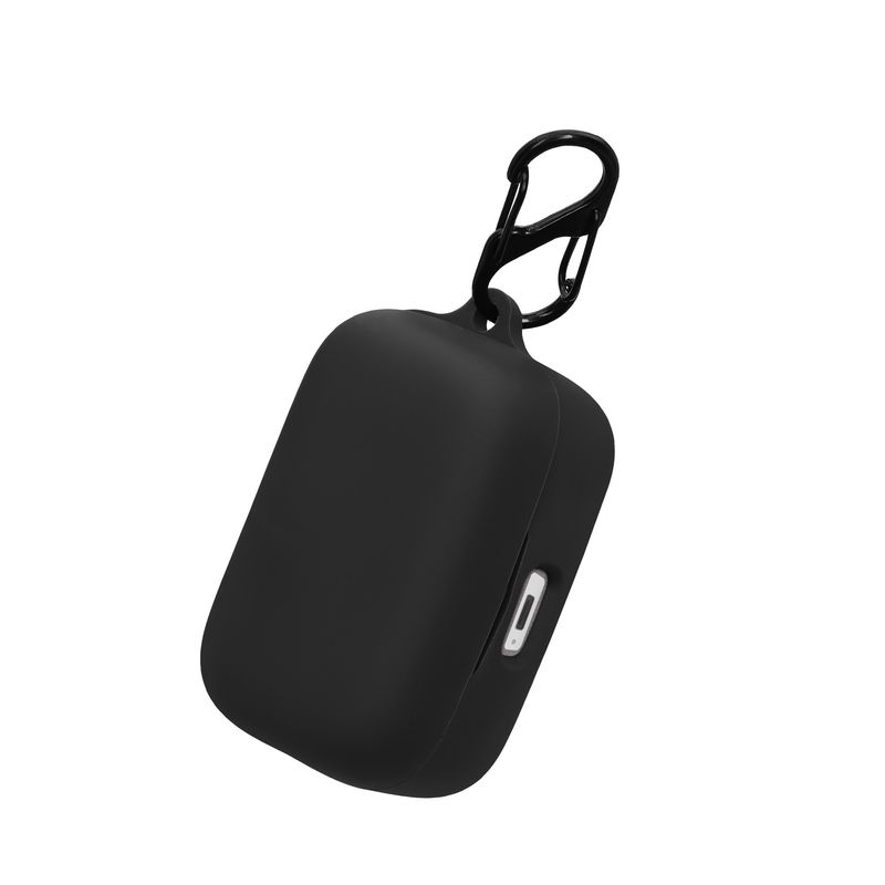 TV, Audio-Video si Foto - Portabile audio - Casti audio - Husa casti Kwmobile pentru Sennheiser MOMENTUM True Wireless 3, true Wireless 4, prindere cu carabina, Silicon, negru - Infinity.ro