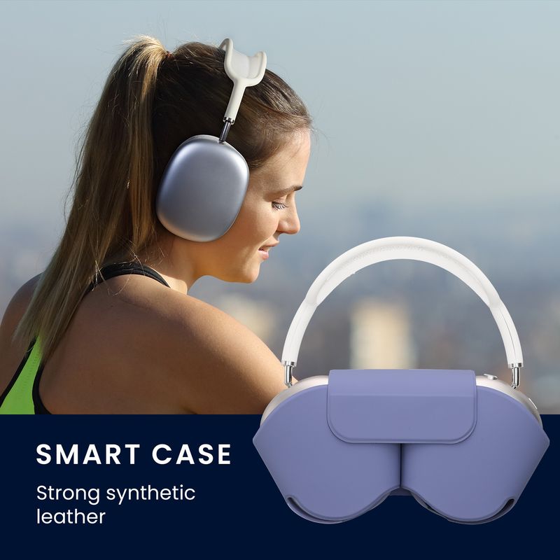 TV, Audio-Video si Foto - Portabile audio - Casti audio - Husa casti Kwmobile pentru Apple AirPods Max, AirPods Max 2, fixare magnetica, Poliester, mov - Infinity.ro