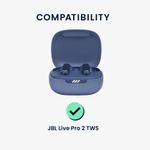 TV, Audio-Video si Foto - Portabile audio - Casti audio - Husa casti Kwmobile pentru JBL Live Pro 2 TWS, protectie la zgarieturi, Silicon, alb, negru - Infinity.ro