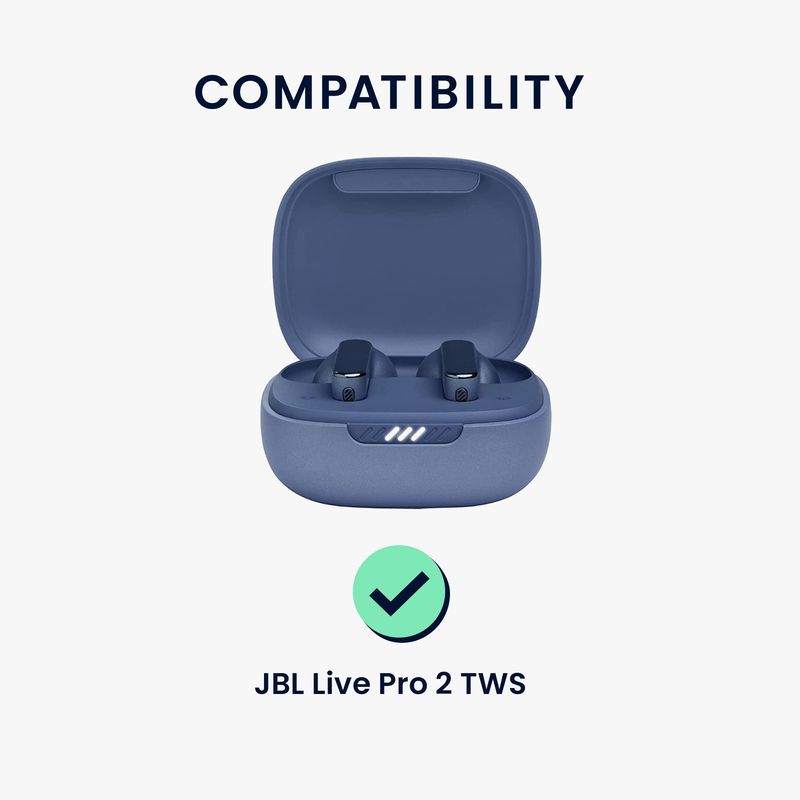 TV, Audio-Video si Foto - Portabile audio - Casti audio - Husa casti Kwmobile pentru JBL Live Pro 2 TWS, protectie la zgarieturi, Silicon, alb, negru - Infinity.ro