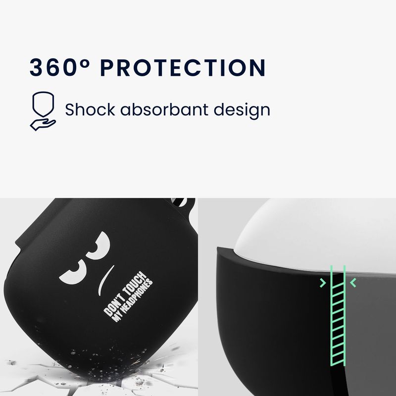 TV, Audio-Video si Foto - Portabile audio - Casti audio - Husa casti Kwmobile pentru JBL Live Pro 2 TWS, protectie la zgarieturi, Silicon, alb, negru - Infinity.ro