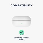 TV, Audio-Video si Foto - Portabile audio - Casti audio - Husa casti Kwmobile pentru Samsung Galaxy Buds 2, anti-alunecare, Silicon, alb - Infinity.ro