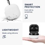 TV, Audio-Video si Foto - Portabile audio - Casti audio - Husa casti Kwmobile pentru Samsung Galaxy Buds 2, anti-alunecare, Silicon, alb - Infinity.ro