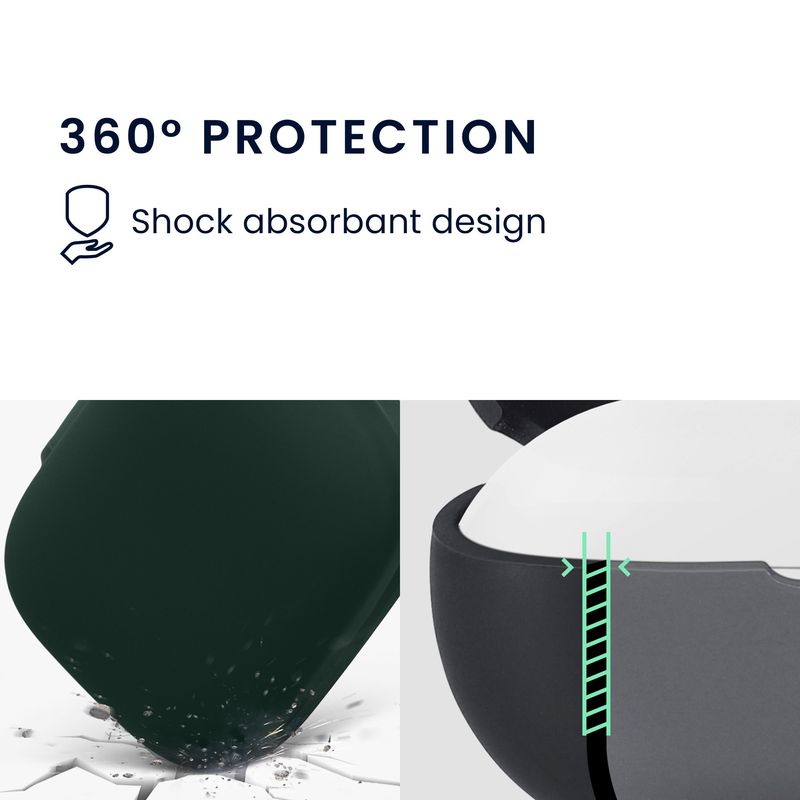 TV, Audio-Video si Foto - Portabile audio - Casti audio - Husa casti Kwmobile pentru OnePlus Buds 3, protectie la zgarieturi, Silicon, verde - Infinity.ro